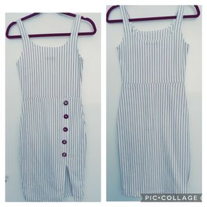 M White Striped Dress